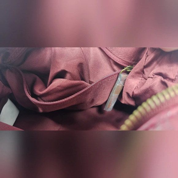 Time & Tru Women’s Fiona Burgundy Faux Leather Snake Skin Print Crossbody  NWOT - Picture 14 of 15